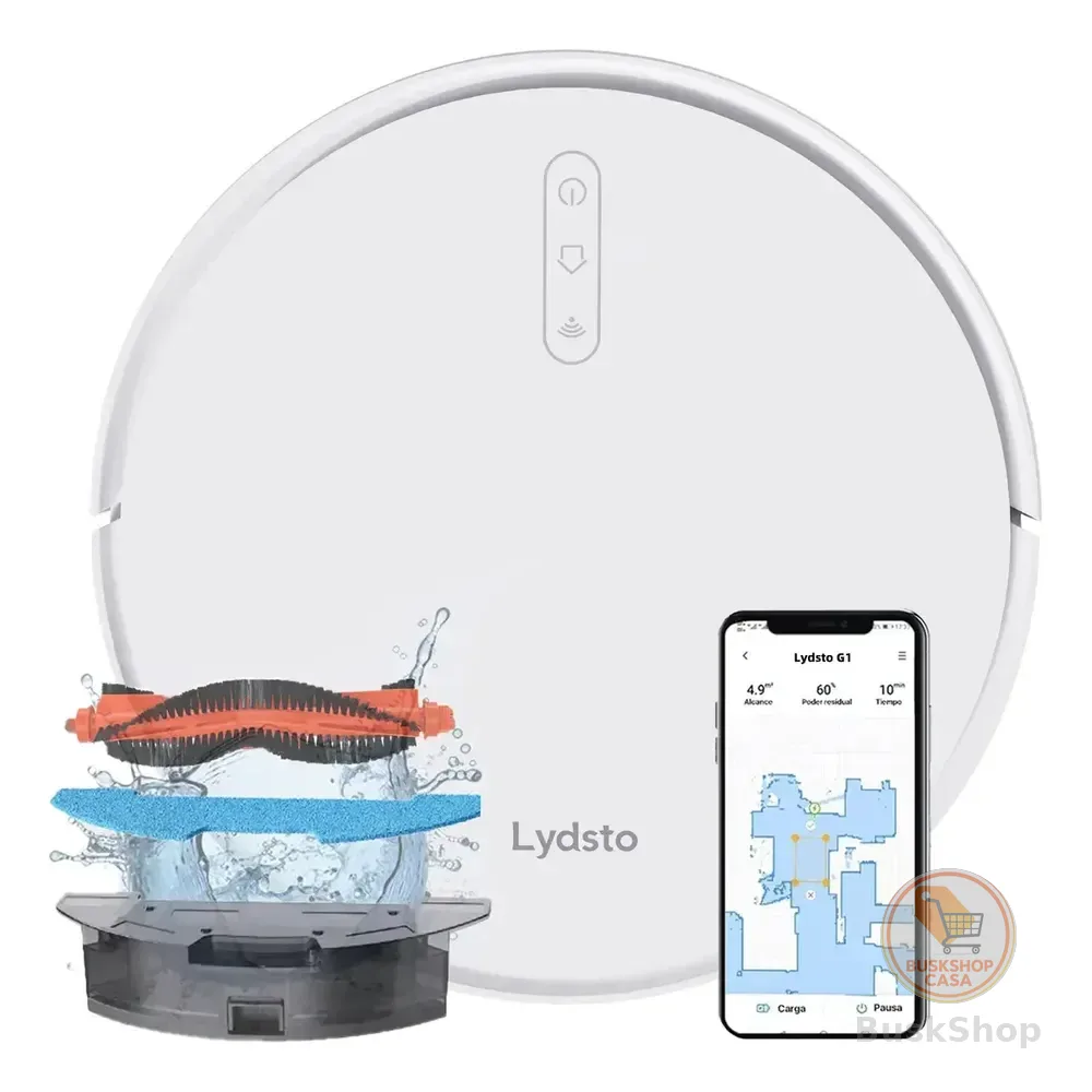 Robô Aspirador De Pó Inteligente Passa Pano Lydsto G1 Limpeza 3 Em 1 Compatível Xiaomi Home App Branco 127/220v