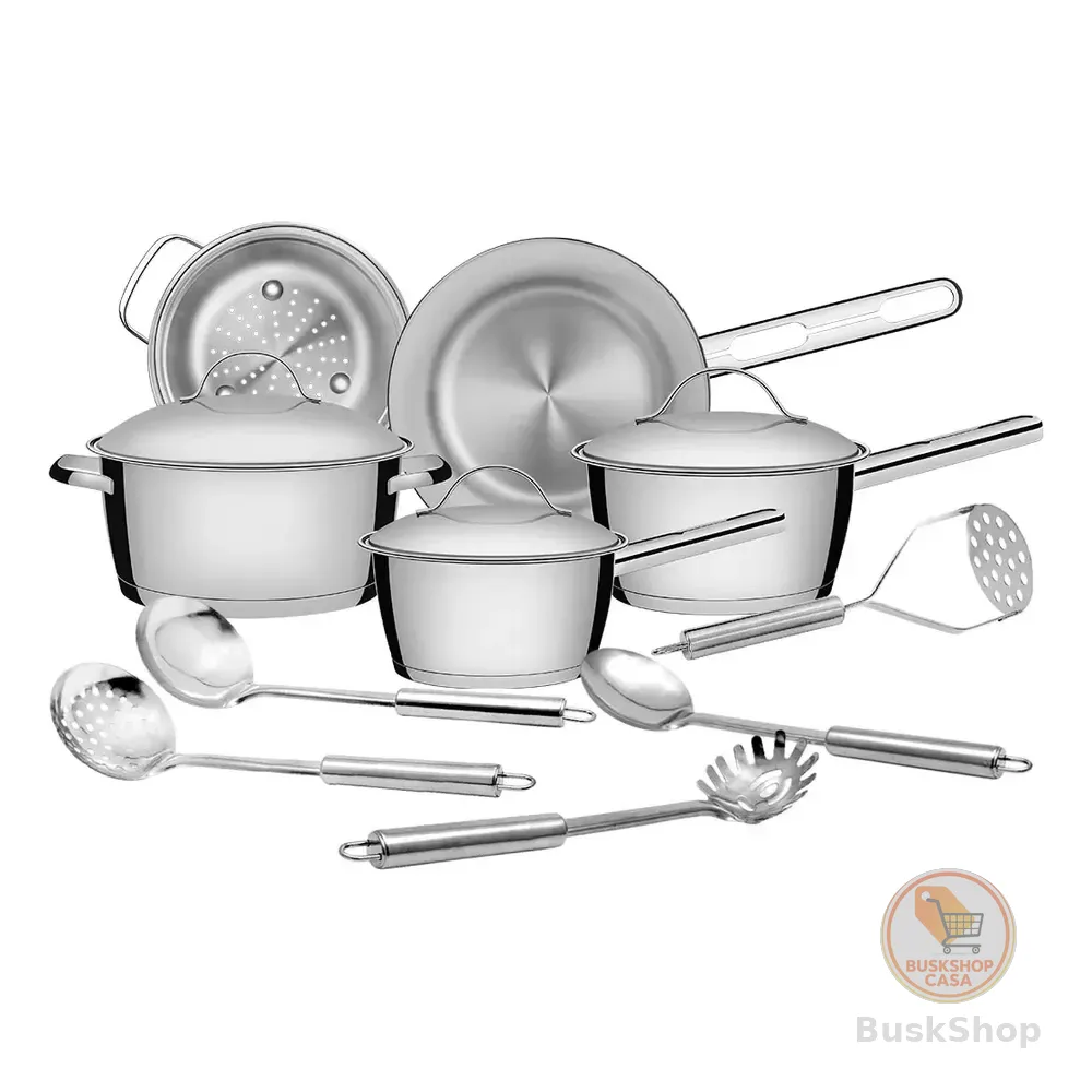 Jogo De Panelas Tramontina Allegra 5pç Aço Inox 5 Utensílios Inox