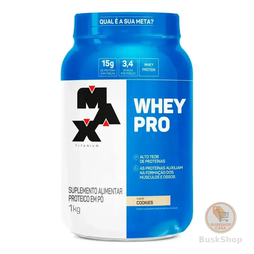 Suplemento Em Pó Whey Pro Max Titanium 1kg Sabor Cookies Cookies