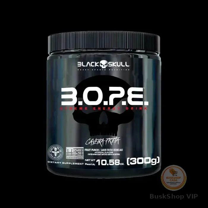 Suplemento Em Pó Bope 300g - Caveira Preta - Black Skull Sabor Frutas Vermelhas