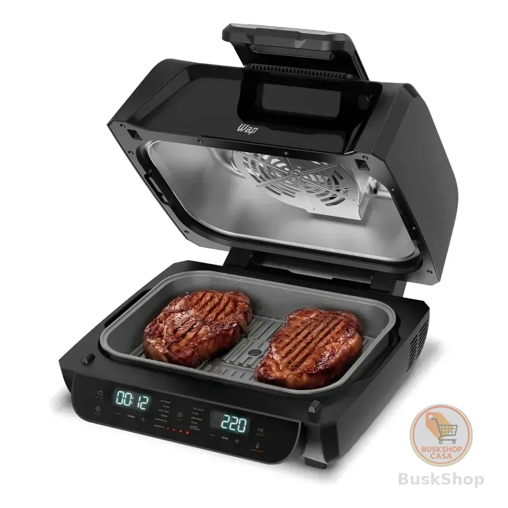 Fritadeira Elétrica Air Fryer Wap Barbecue Wc Ab1090 Smoker Função Defumado E 4 Níveis De Grelha Preto 220v