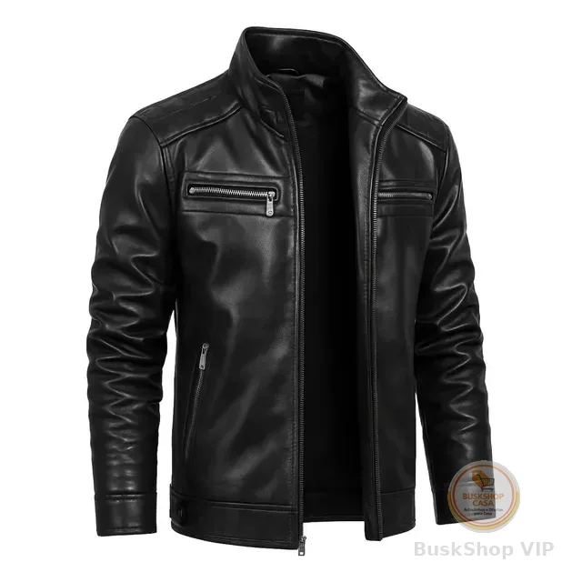 Jaqueta De Couro Masculina Casaco Blusa De Frio Impermeavel