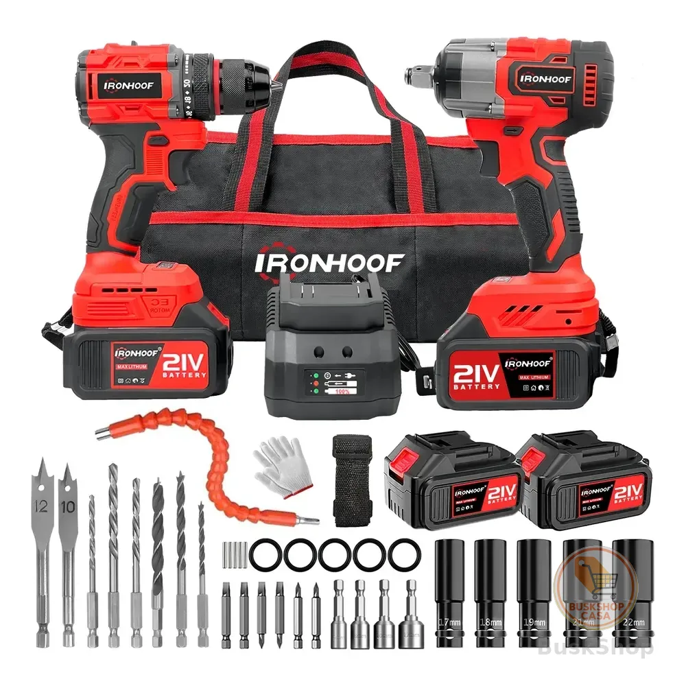 Kit Furadeira E Parafusadeira Chave De Impacto Brushless