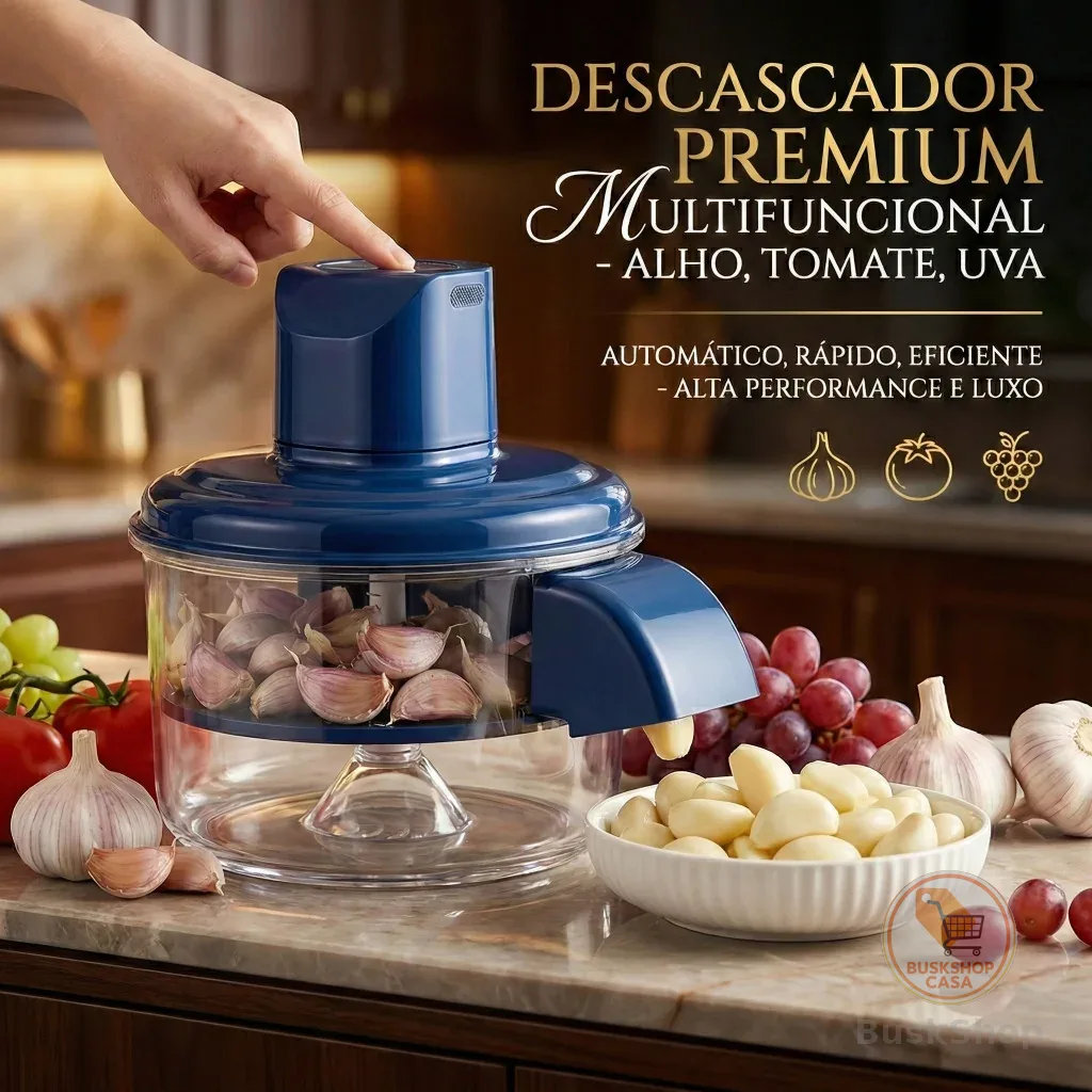 Descascador Elétrico De Alho E Uva Em Aço Inox Automático Prático
