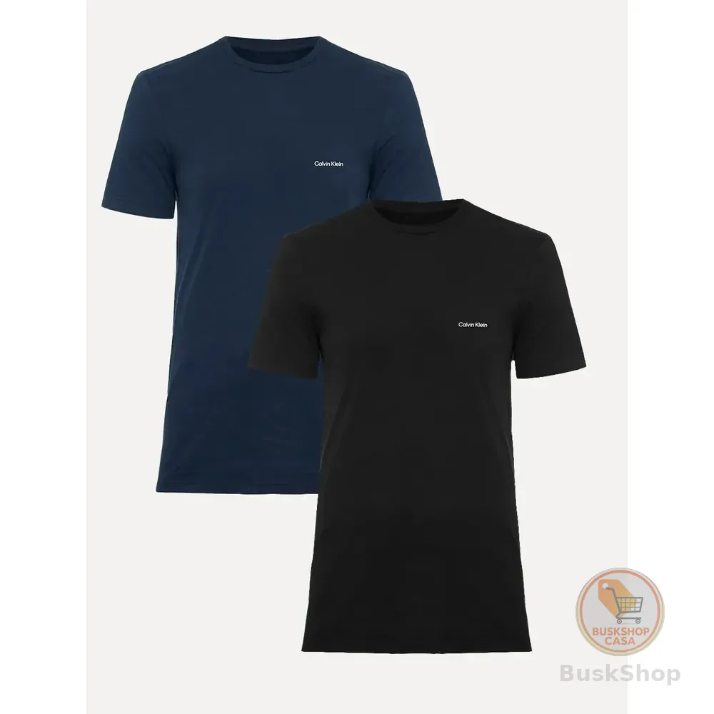 Kit Camisetas Calvin Klein | Masculina Preta/azul Marinho Preta/azul Marinho L/g