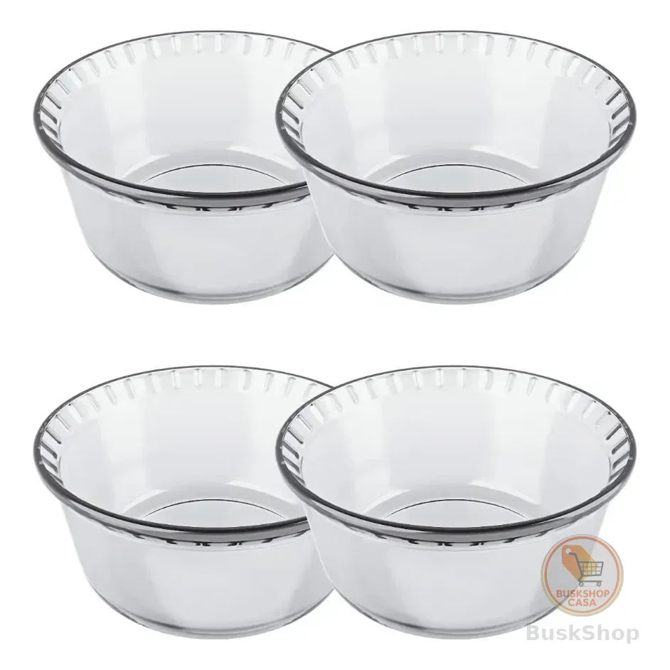 Jogo De 4 Formas Marinex Vidro 700ml Sufle Nadir Refrataria Transparente