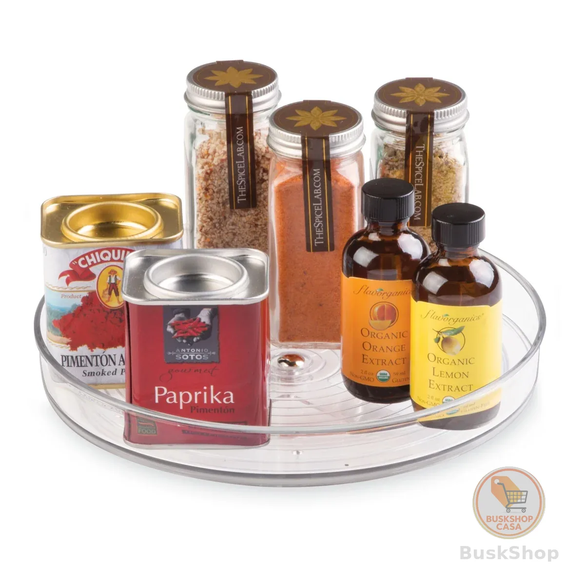Organizador giratório Linus iDesign - 22,86 cm x 22,86 cm x 3,81 cm, transparente