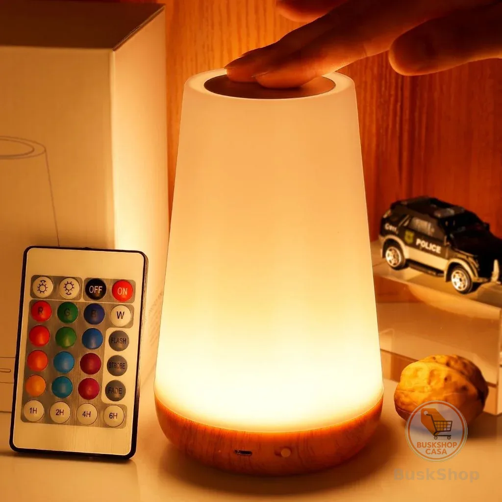 Luz de cabeceira Luminária de mesa moderna Lâmpada Touch com tempo de ajuste de controle remoto Luz Led