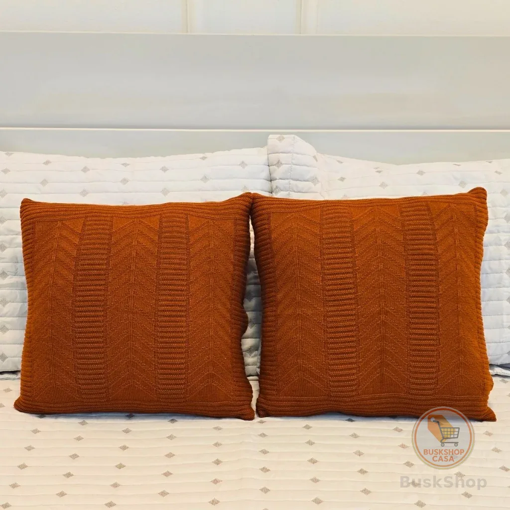 Kit 2 Capas De Almofadas Tricot Decorativa Sofá Cama Links