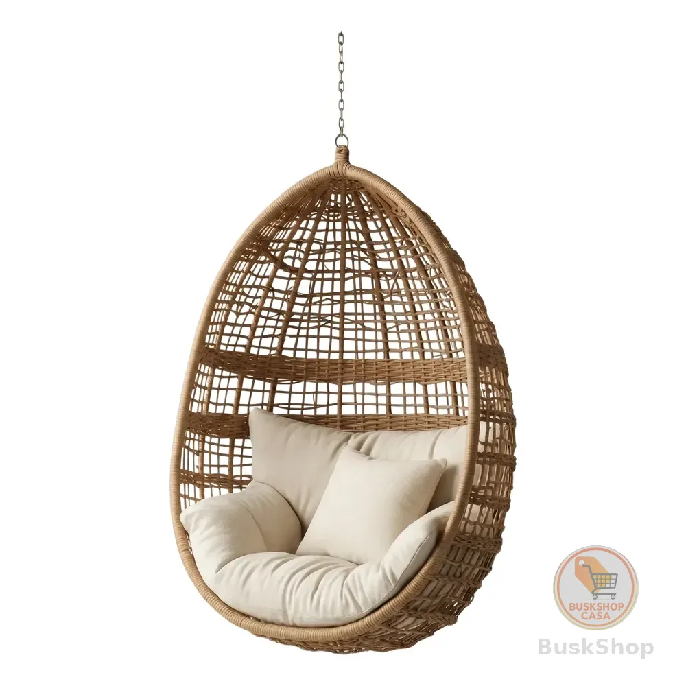 Poltrona Pendente Ovo Mandola Rattan Trançado Bahali Rattan Lisa