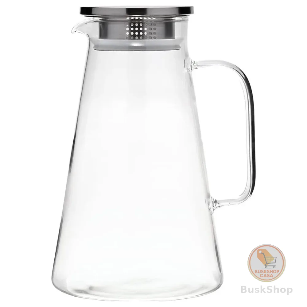 Jarra De Vidro Borossilicato Com Tampa De Inox 1,8 Litros