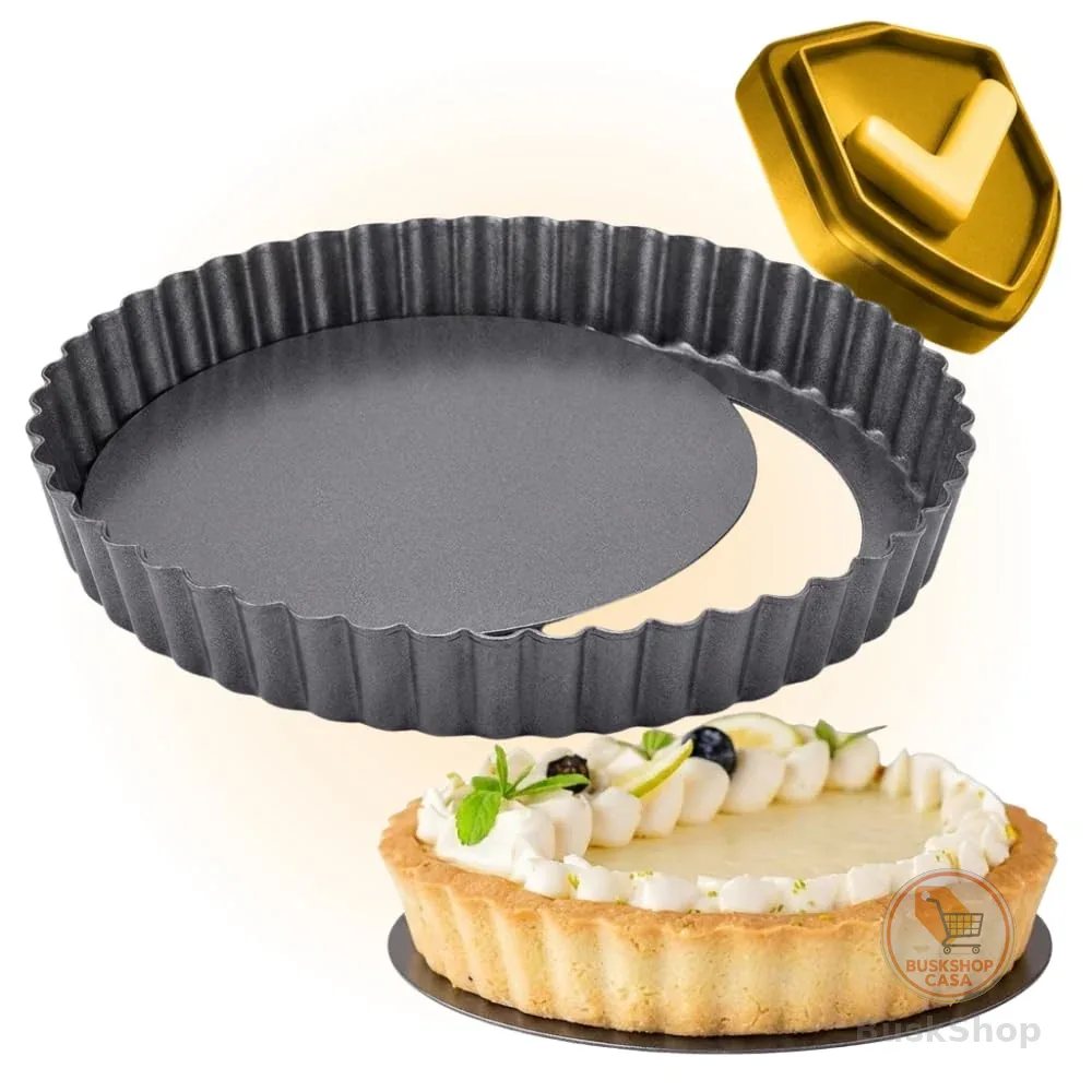Forma para Torta e Bolo Redonda 26cm Antiaderente Fundo Removível Desmontável – Assadeira para Torta e Bolo Cheesecake Quiche Confeitaria