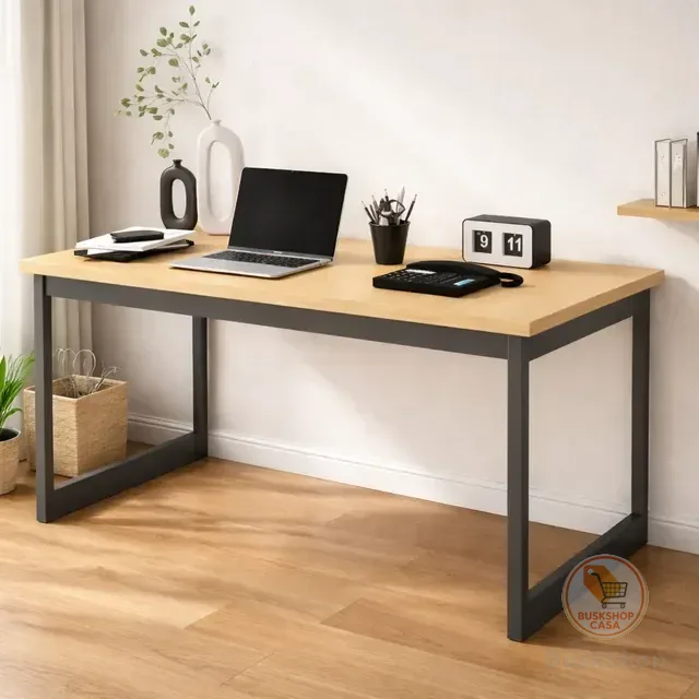 Mesa Escritório Mb Industrial 150x60cm Madeira E Metal