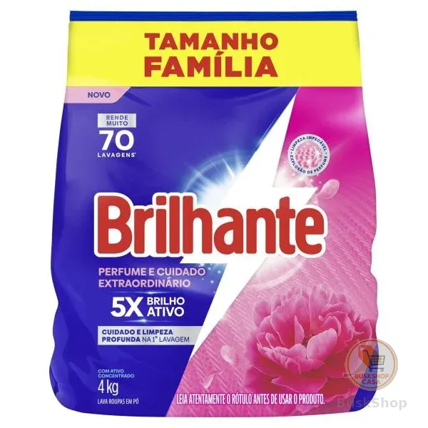 Sabão em Pó Brilhante Perfume e Cuidado Extraordinário 4kg