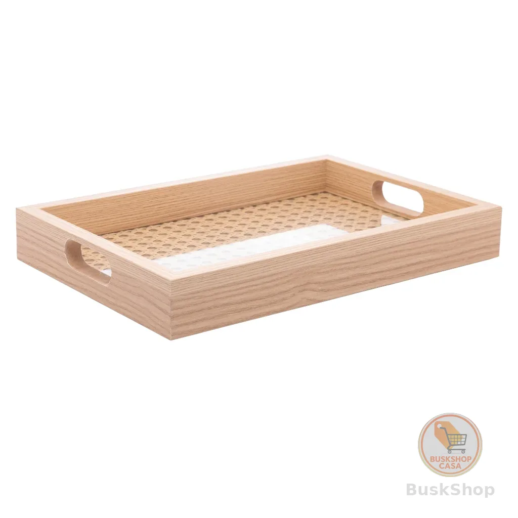Bandeja Retangular Lyor de Mdf com Fundo Treliça 36,5cm x 4c