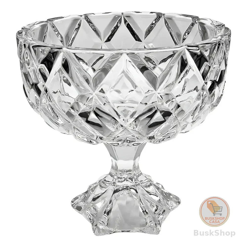 Bomboniere Vidro Baleiro Centro De Mesa Fruteira 600ml Doce Transparente