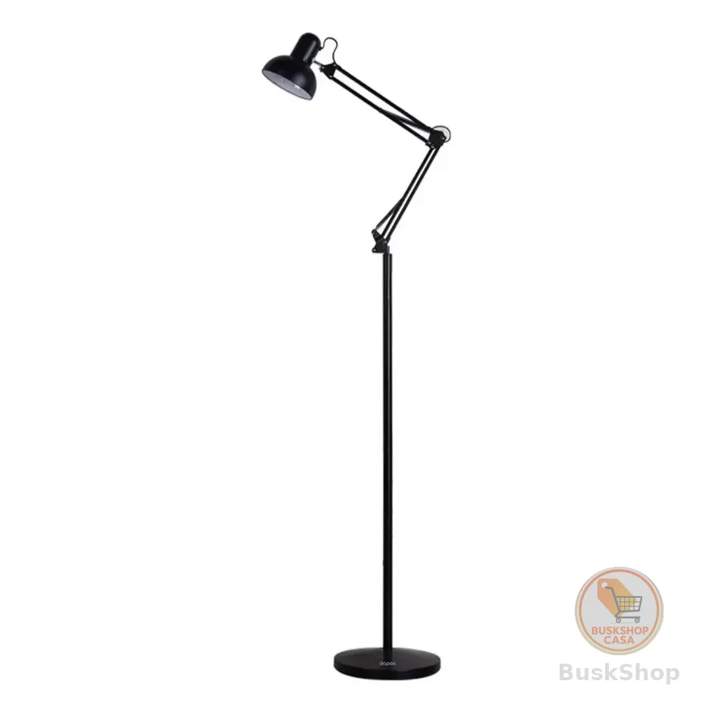 Luminária De Piso Dapon Fl0bk Abajur Articulada Pedestal De Chão Cor Preto