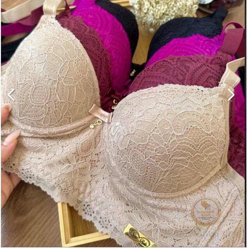 Kit 3 Sutiã Pala Reforçada com Renda – Lindo, Confortável e Durável