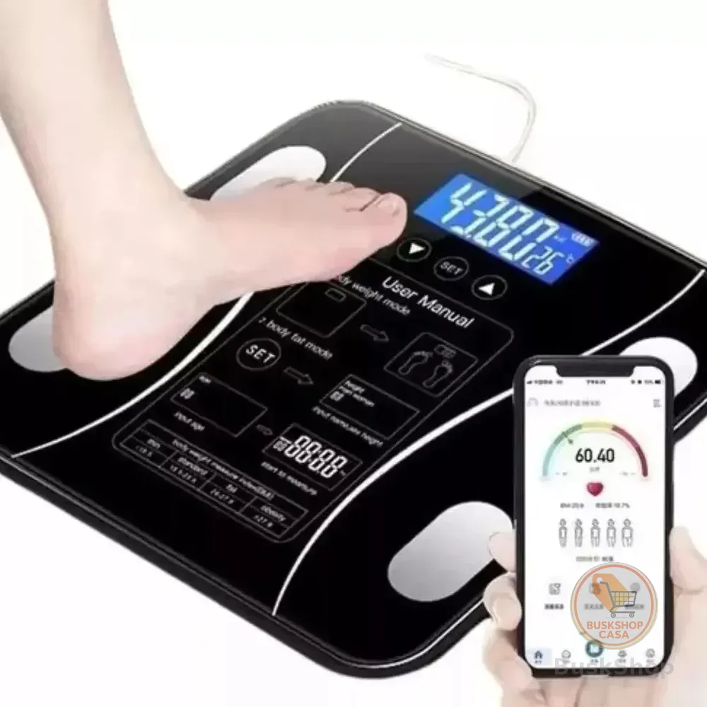Balanca Digital Biopedância Bluetooth Aparelho Capacidade Máxima De 180kg App Gratuito Para Android E Para Ios Preto