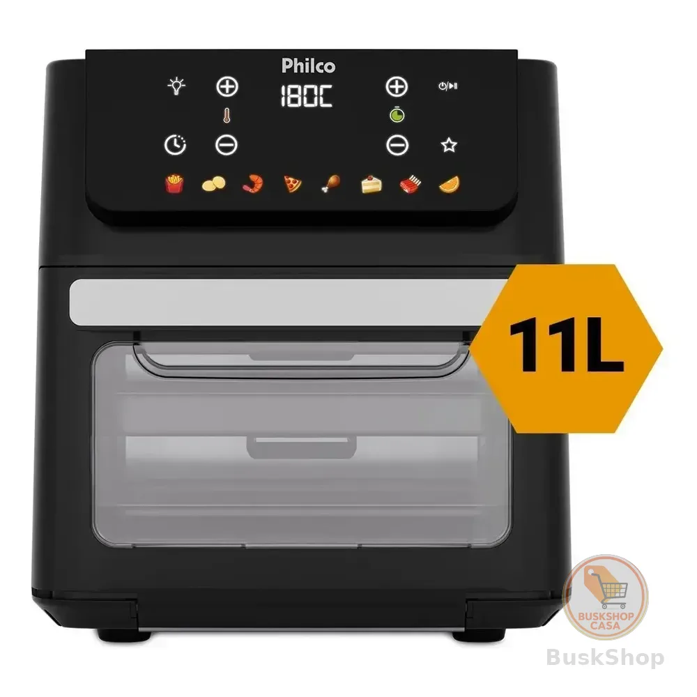 Air Fryer Oven Philco 11l 8 Funções Visor 1800w Paf11b Preto 127v
