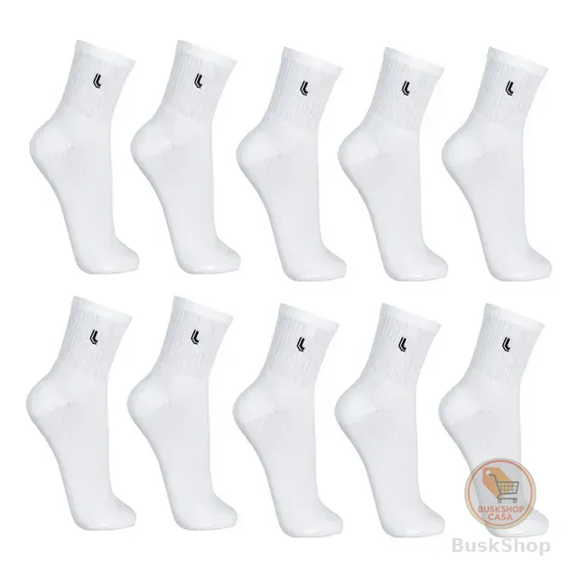 Kit Com 10 Pares De Meia Cano Médio Algodão Adulto Lupo