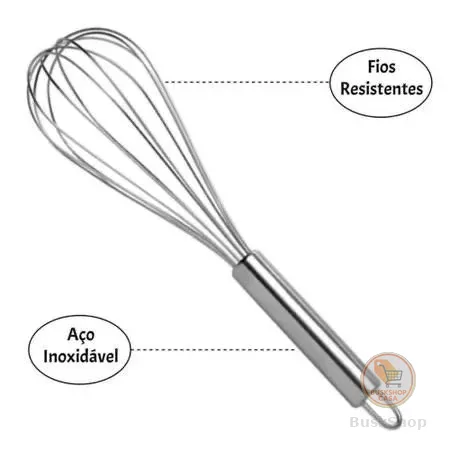 OFERTA Batedor Fue  29Cm de Ovos Inox 6 Fios Para Cozinha Para Massas Ovos E Bolos