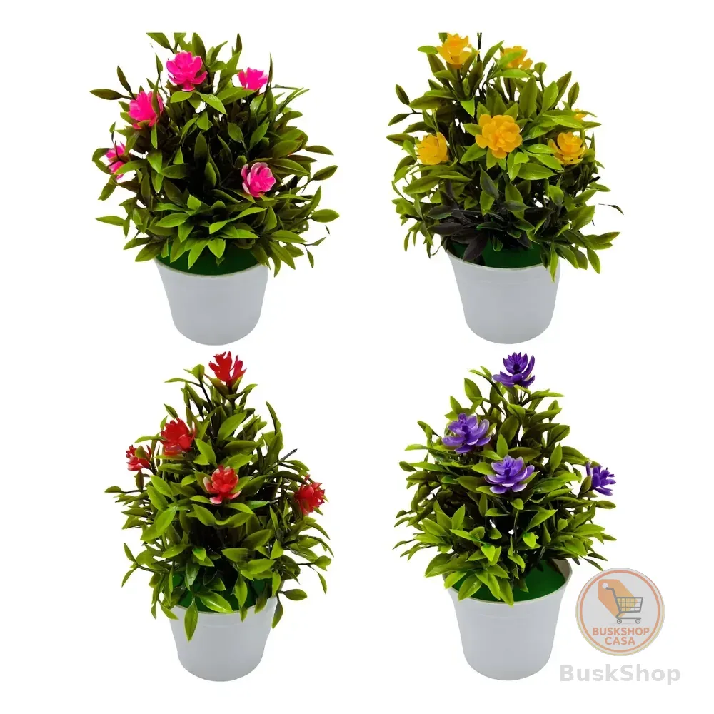 Kit4 Vasinhos Vaso Decoração Flores Planta Artificial Barato Sortidas
