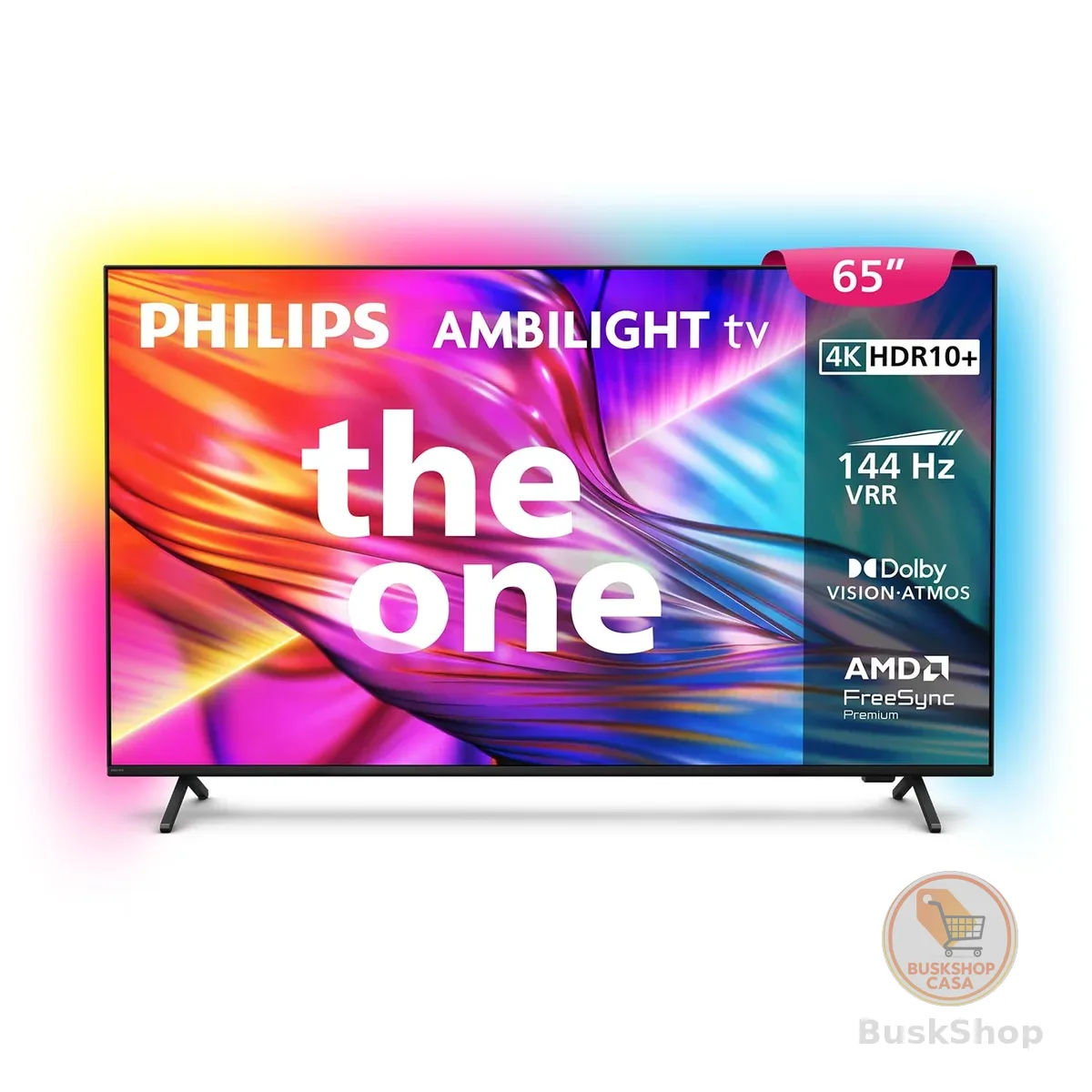 PHILIPS, Smart TV, Ambilight THE ONE 65" 4K 144 Hz, Titan OS, 65PUG8929/78, P5, DTS Play-Fi, Freesync, Dolby Vision e Atmos, 40 WRMS