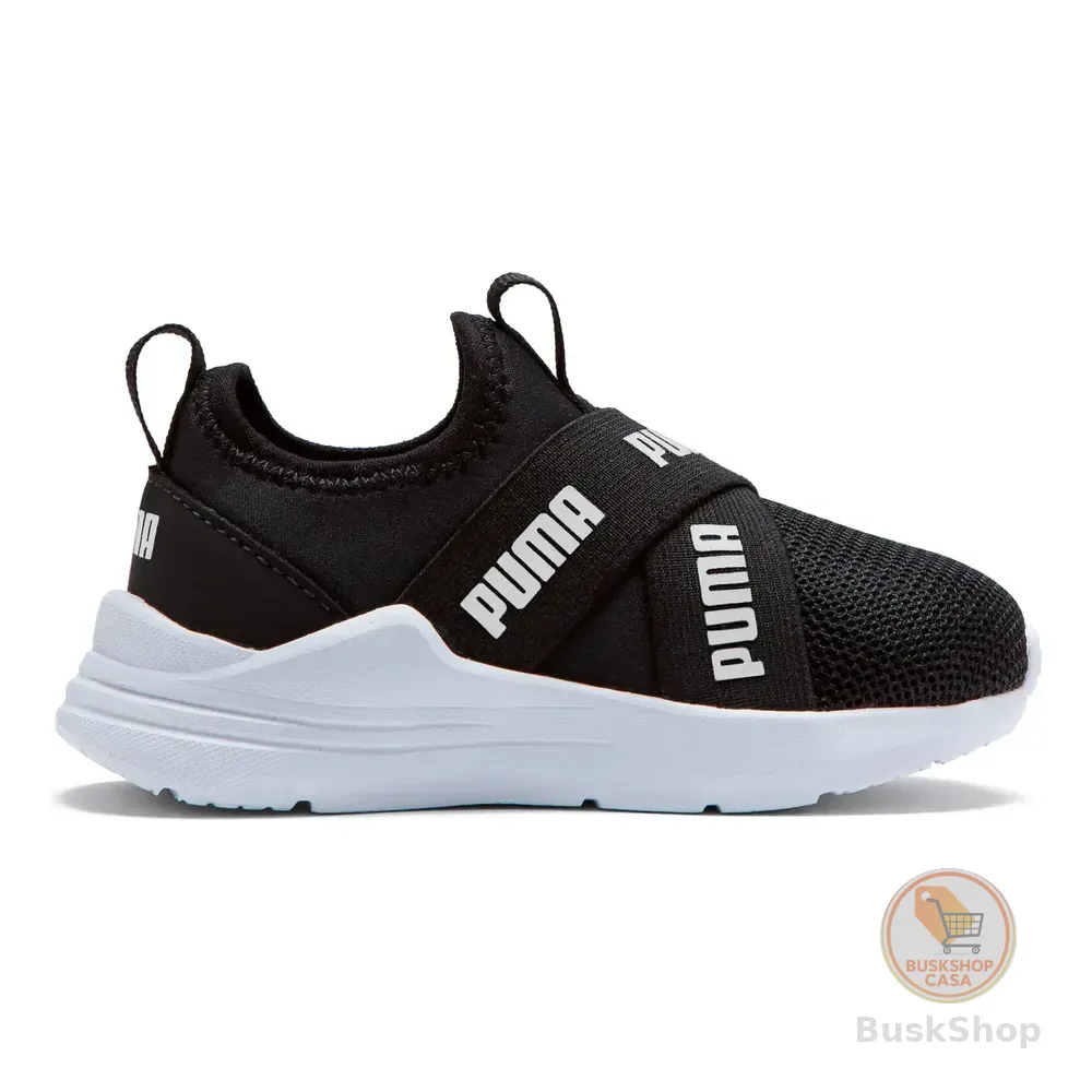 Tênis Infantil Wired Run Slip-on Puma Puma Black-puma White Liso 22