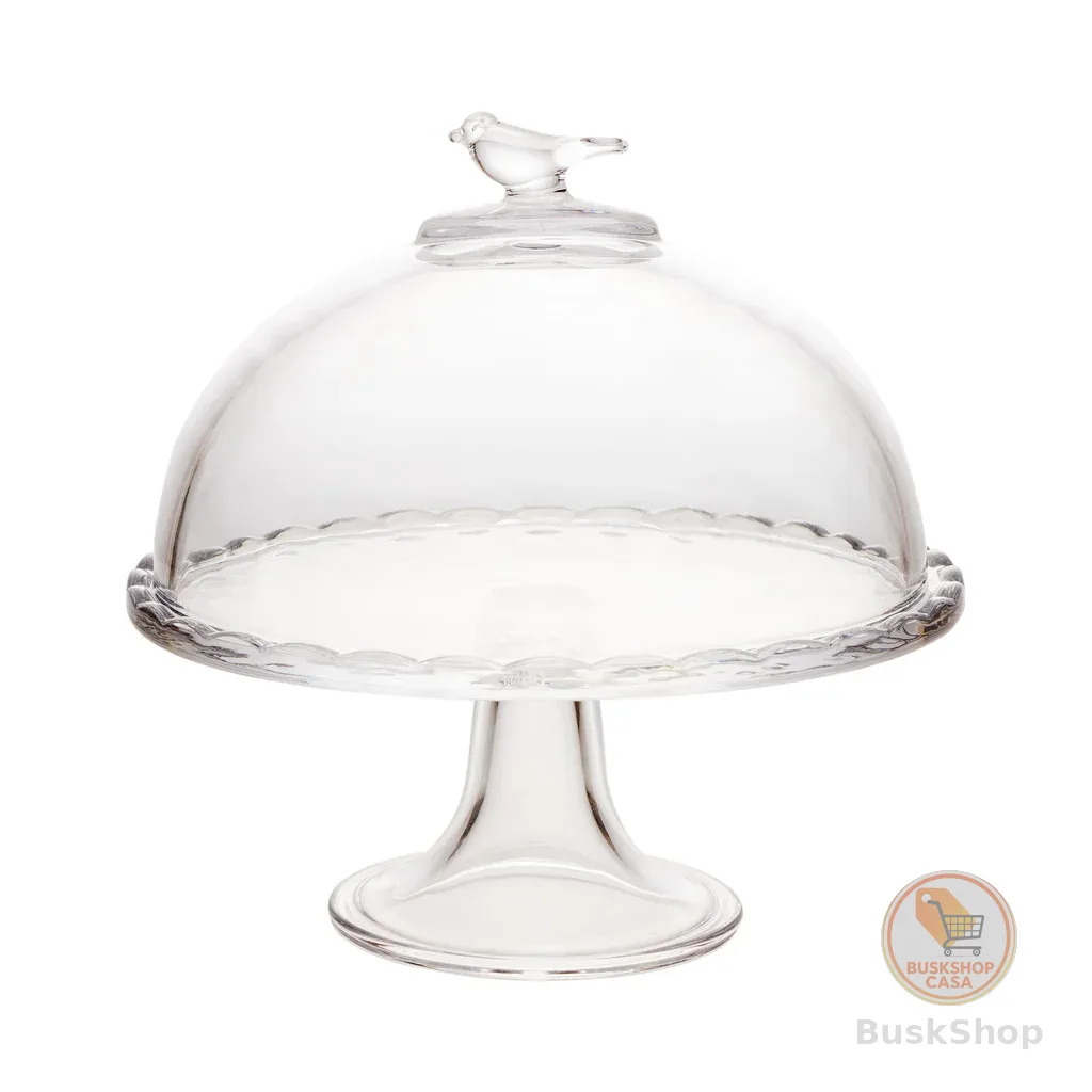 Boleira Prato com Pé e Tampa Bird 19cm Cristal - Wolff