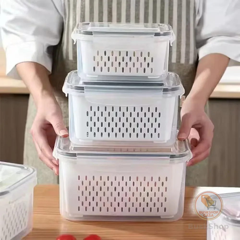 Kit6 Recipientes para separar e conservar frutas e verduras, próprios para geladeira e micro-ondas.