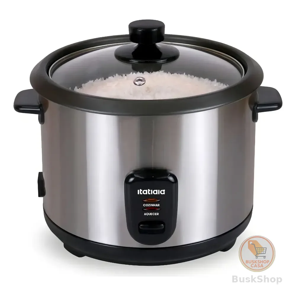 Panela Arroz Elétrica Itatiaia 8 Xícaras Inox Antiaderente Preto 220v