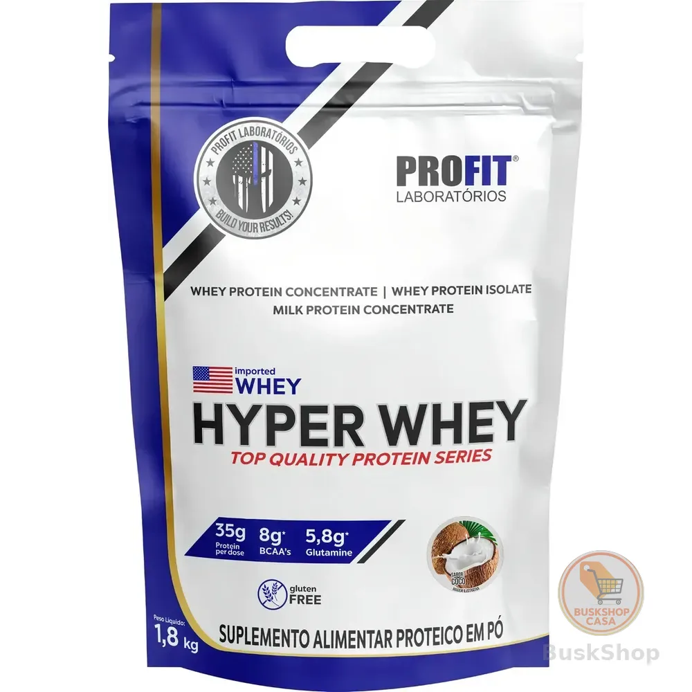 Hyper Whey Protein 1,8kg Isolado E Concentrado - Profit Labs Sabor Coco