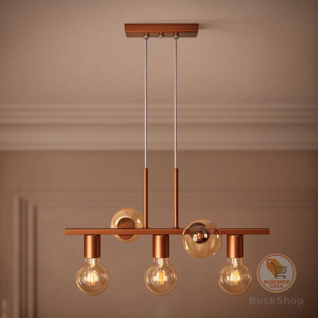 Luminária de teto Pendente Rubis 5 Lâmpadas Moderno Industrial (Estilo Jabuticaba)