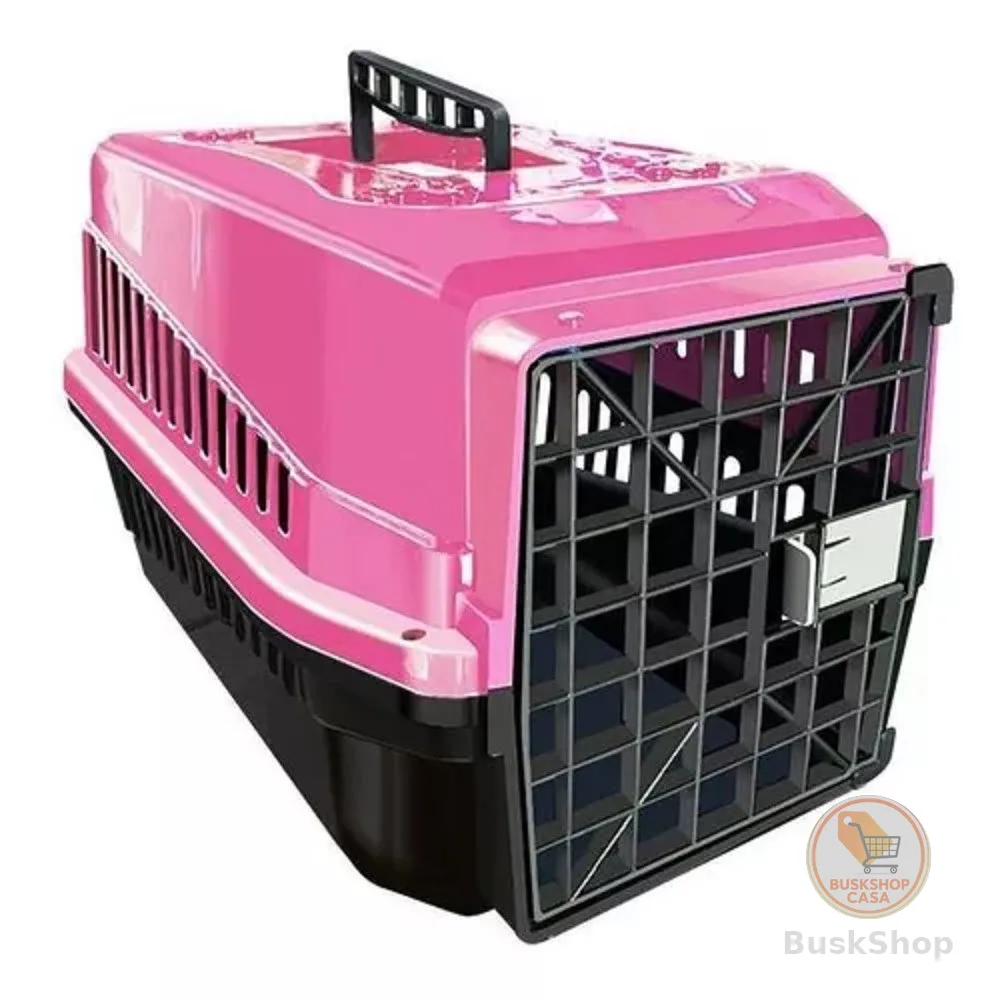 Caixa De Transporte N.3 Cão E Gato Média Filhote Rosa