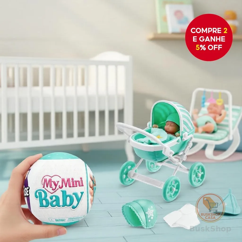  Zuru My Mini Baby Boneca Surpresa Desembrulho Conjunto de Caixa Cega com Manta de Unicórnio e Carrinho de Bebê com
