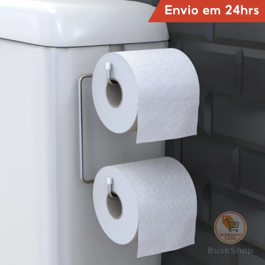 Suporte Papel Higiênico Duplo Para Caixa Acoplada Cromado