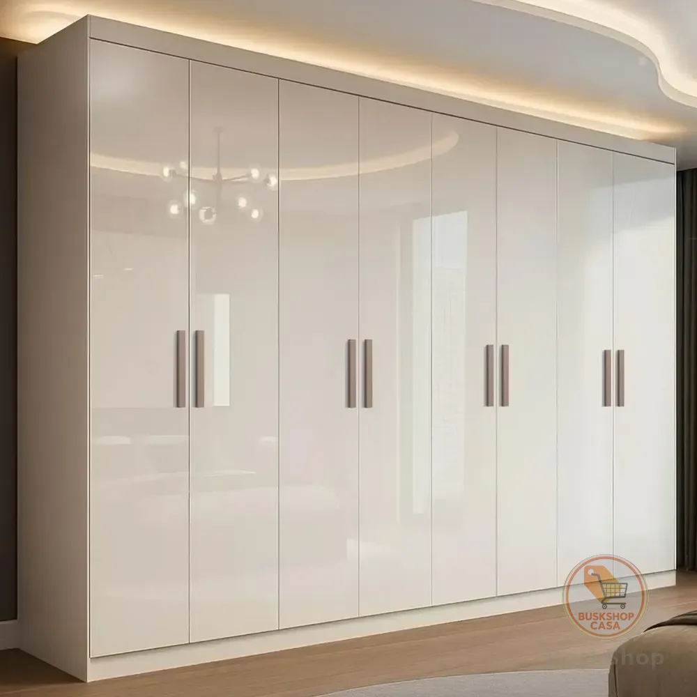 Guarda Roupa Casal Branco Paris 8 Portas 4 Gavetas Espresso Móveis