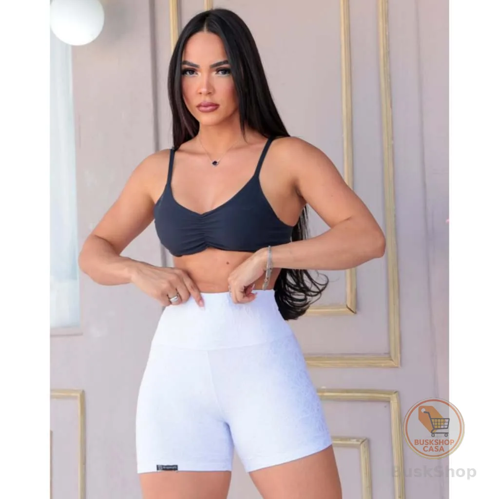 Shorts Academia Jacquard de Poliamida  – Tamanhos P ao GG short academia zero transparencia