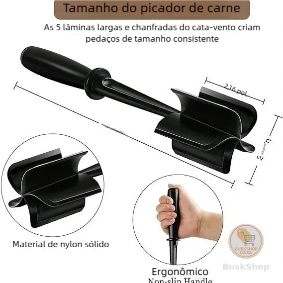 Utensílio Cozinha Trituração Separação Carne moída Lâminas Chanfradas Desfiar Frango Amassar Legumes