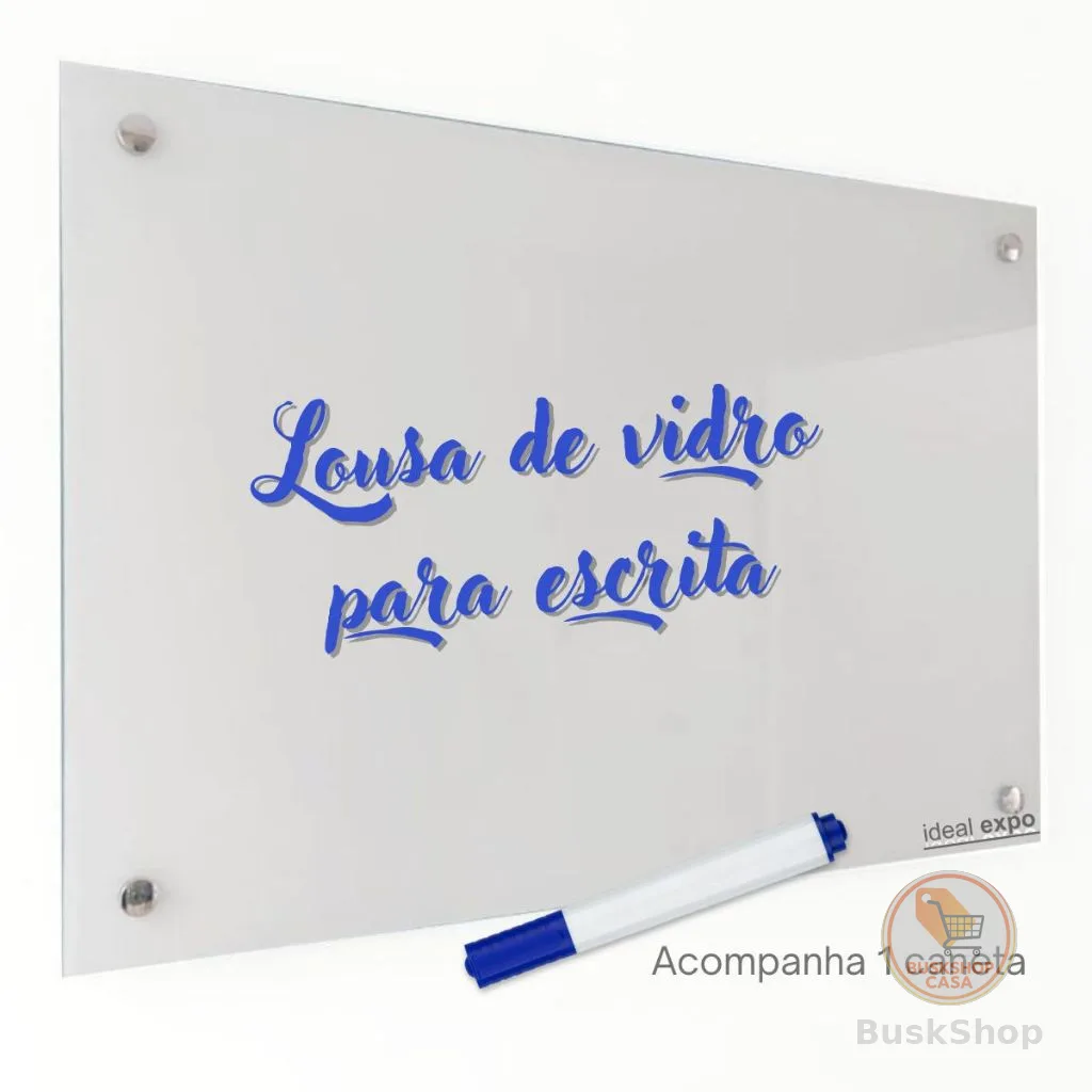 Quadro de vidro 80x60 cm lousa de vidro para escrita, escritórios, home office, escolas, empresas