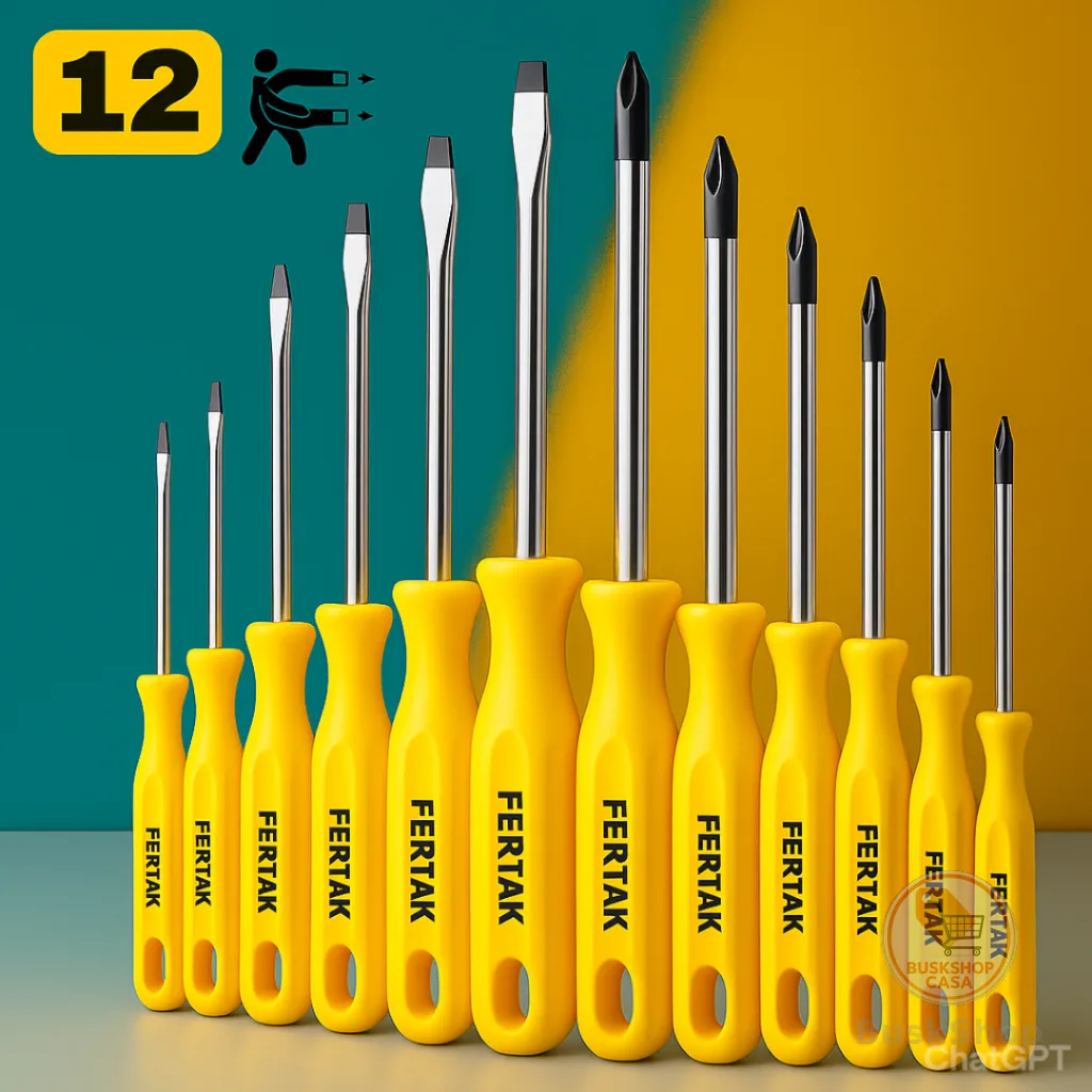 KIT 12 Chaves De Fenda E Philips Conjunto Peças Profissionais Imã Magnética Promoção Mais Vendido