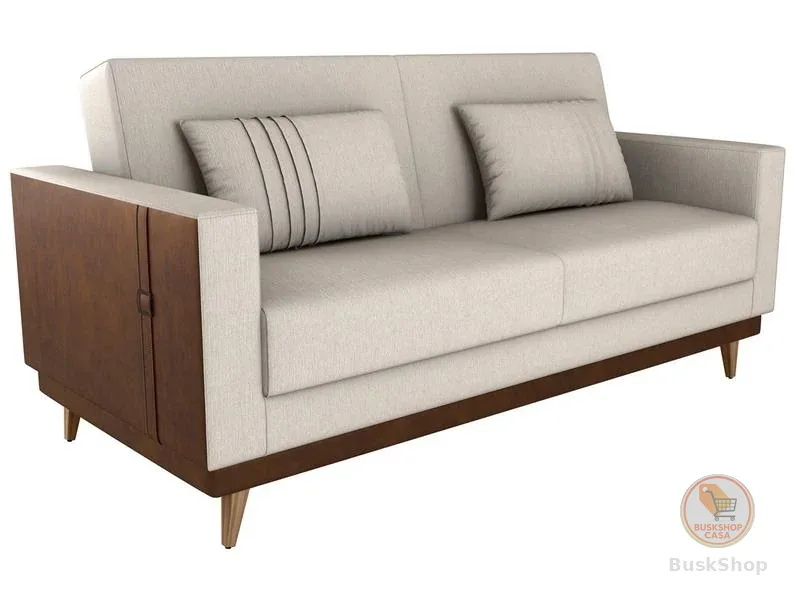 Sofá-cama 3 Lugares Casal Reclinável Linho Matrix Esther