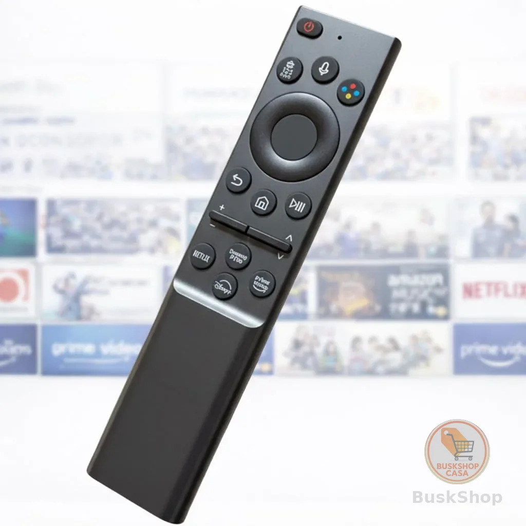 Controle Remoto Compatível Samsung para Smart TV — Teclas de Atalho para Netflix, Prime Video e + 2 - Funciona em Modelos 4K, QLED, Crystal, Neo QLED e OLED — Não Precisa Configurar