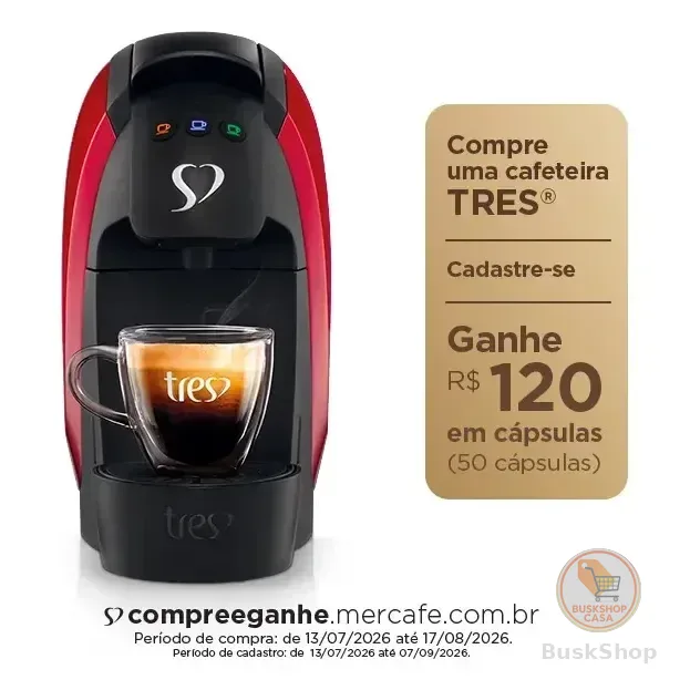 Cafeteira Espresso Luna Vermelha - Tres 3 Corações Vermelho 127v