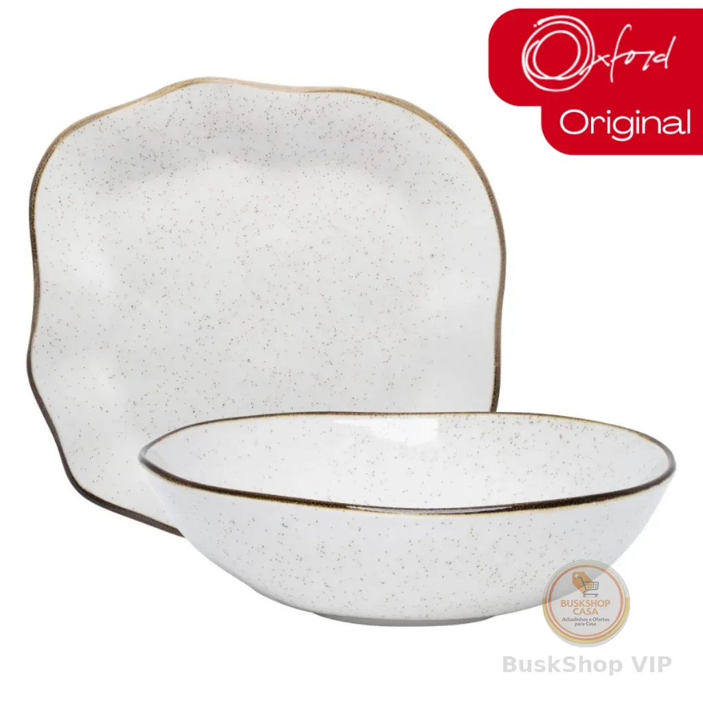 Conjunto Travessa Saladeira Baixelas Para Servir Ryo Maresia Areia Oxford Porcelanas