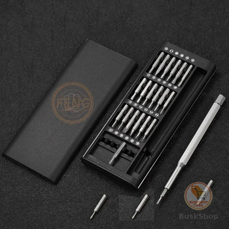 Kit Ferramenta Chave Magnética Precisão 24 Peças Pequenos Reparos Iphone Android Pc