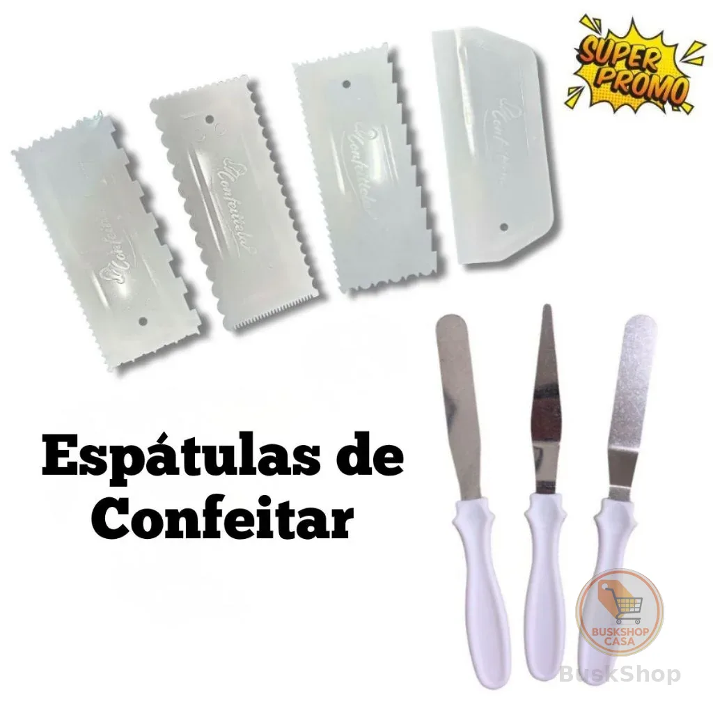 Espátulas de Confeitar Grande Para Bolos Doce 12 Desenhos Diferente Profissional
