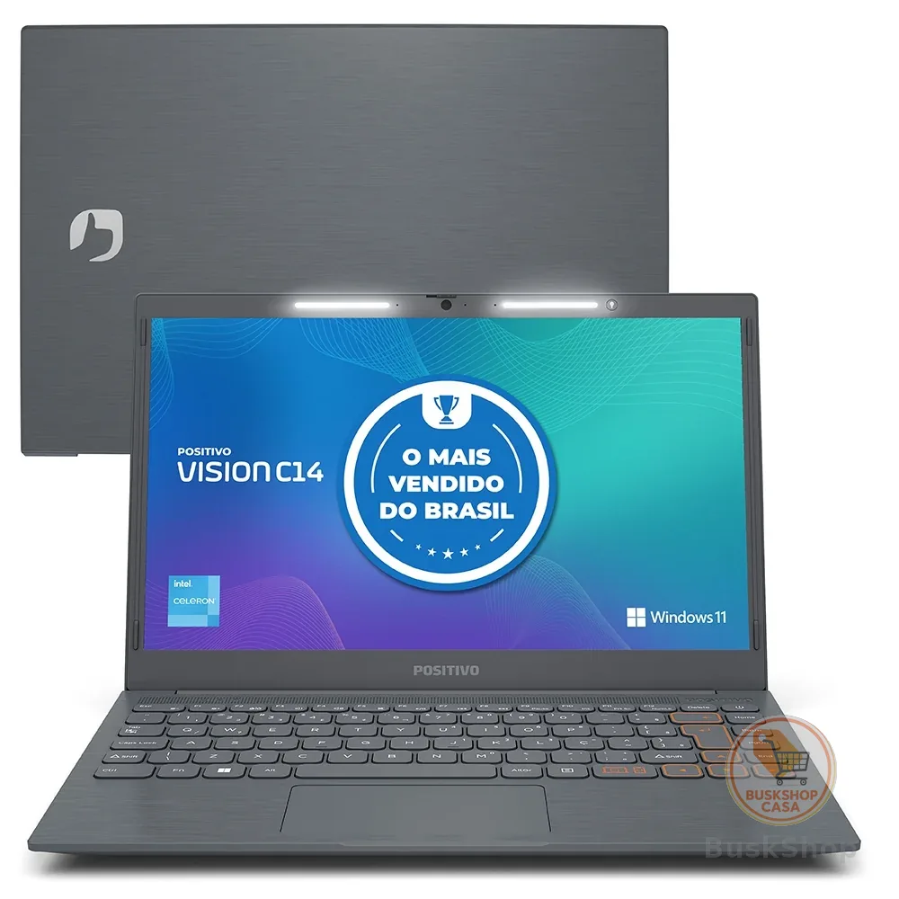 Notebook Positivo Vision C14 Lumina BAR Intel Celeron N4500 Windows 11 Home 8GB RAM 128GB eMMC 14"