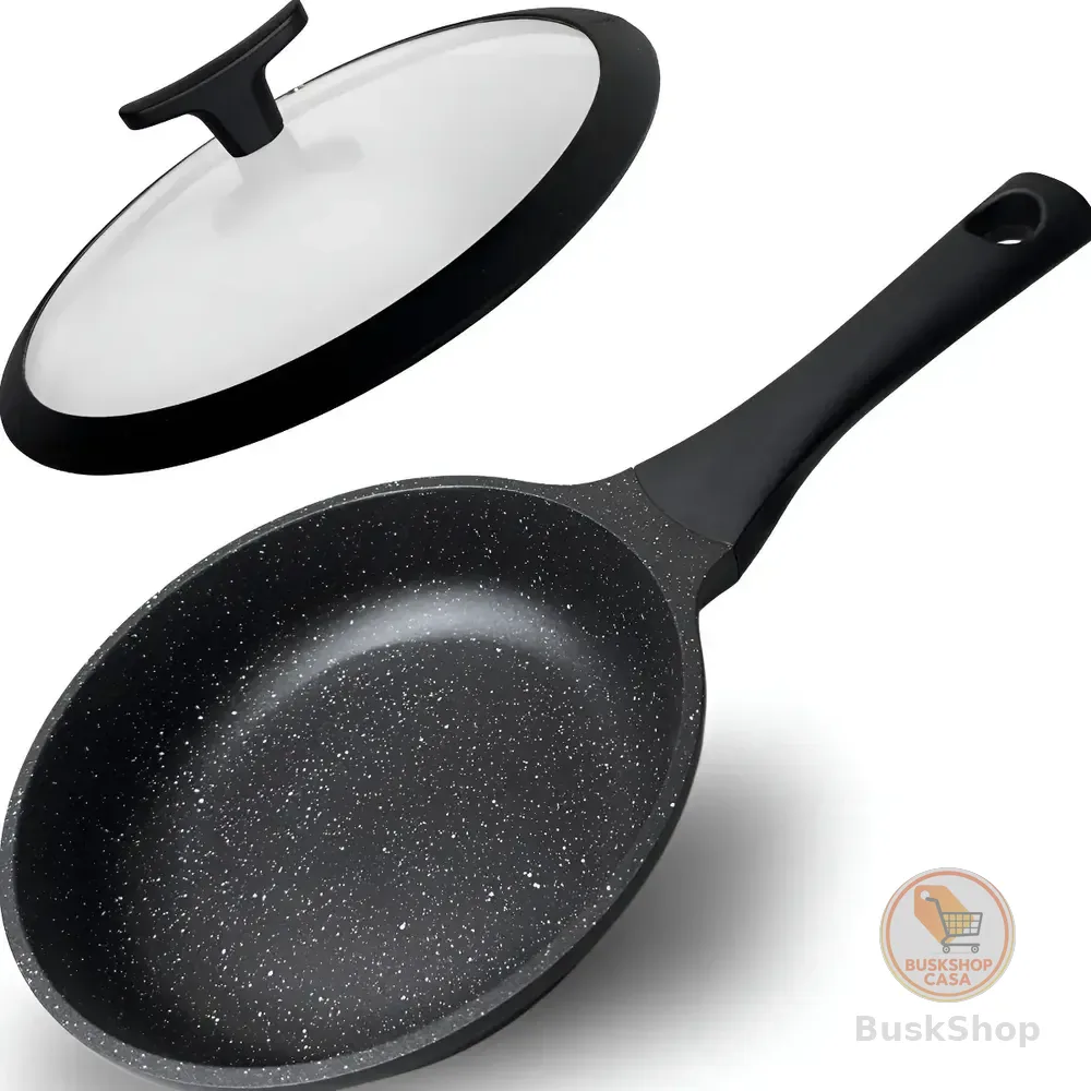 Frigideira Antiaderente Cerâmica 20cm Aristus Tampa Com Borda De Silicone Cabo Antitérmico Compatível Com Fogão A Gás E Indução Revestimento Premium Linha Luxury Induction - All Black